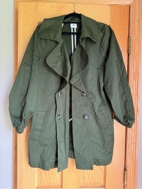 Cabi Expedition Jacket Olive Green Double Breasted Trench Women's Size Small